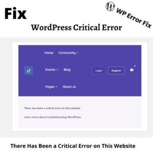 Fix WordPress Critical Error