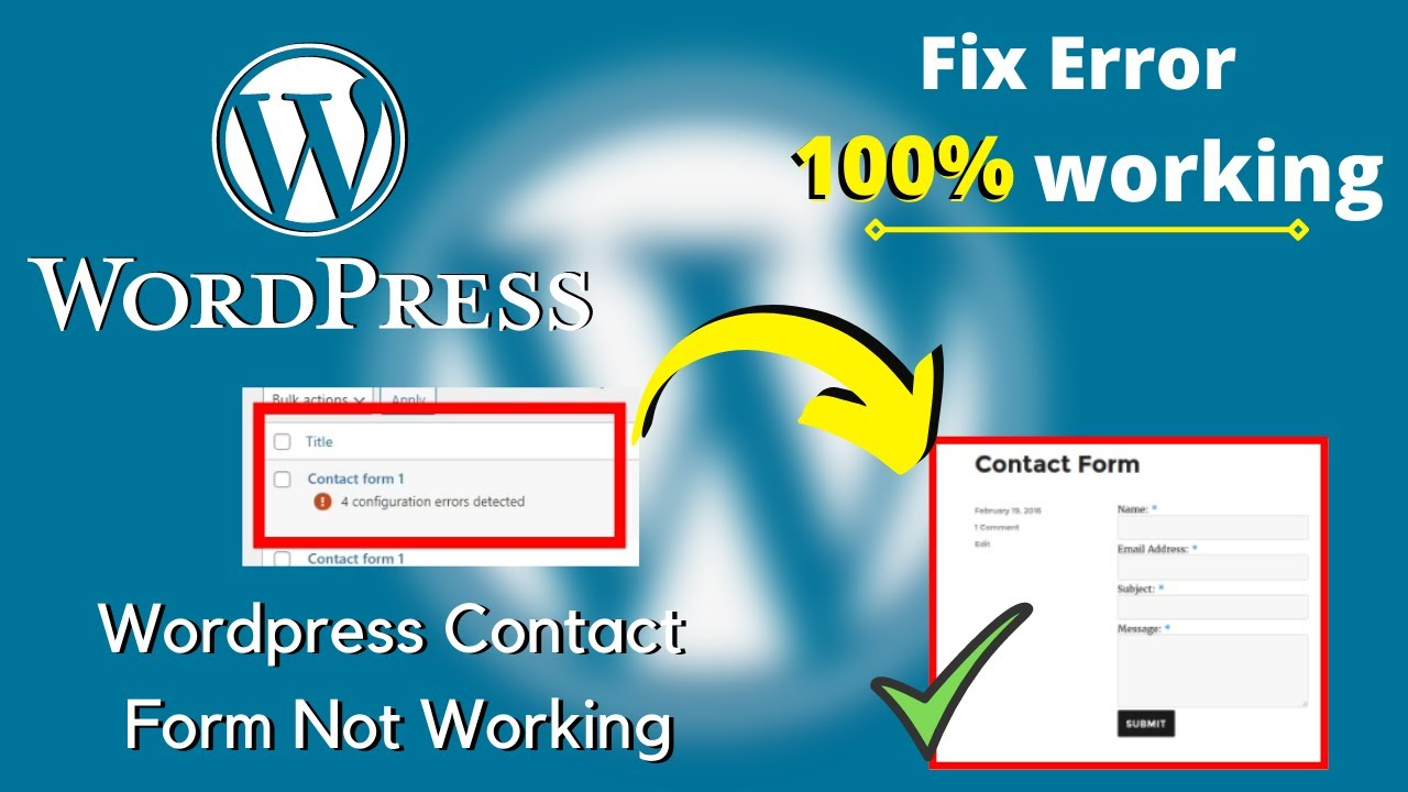 Contact Form in WordPress Not Working