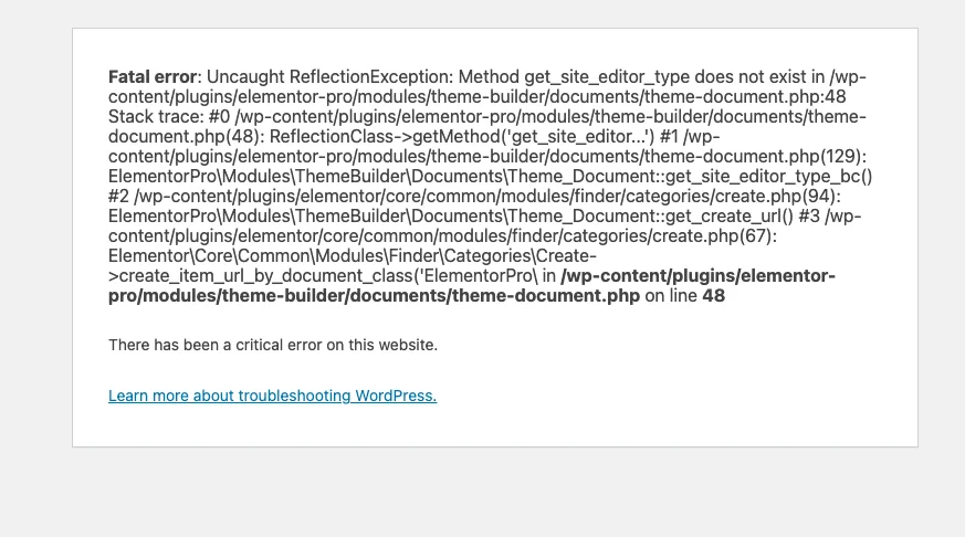 Wordpress Critical Error After PHP Update